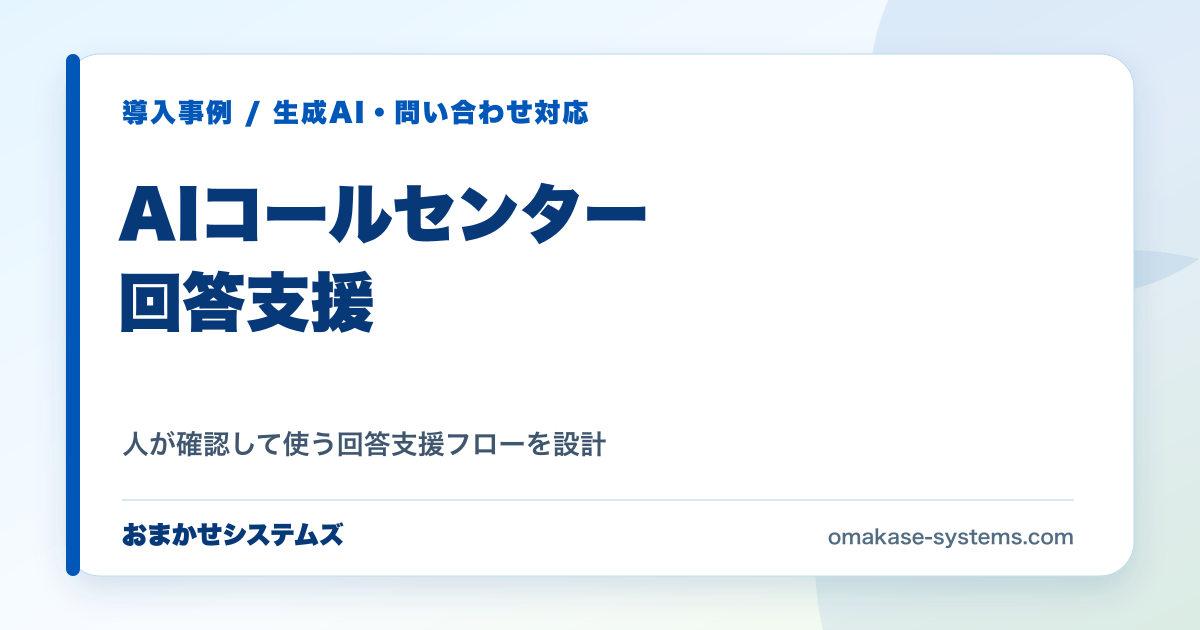 AIコールセンター回答支援の要点をまとめたカバー画像